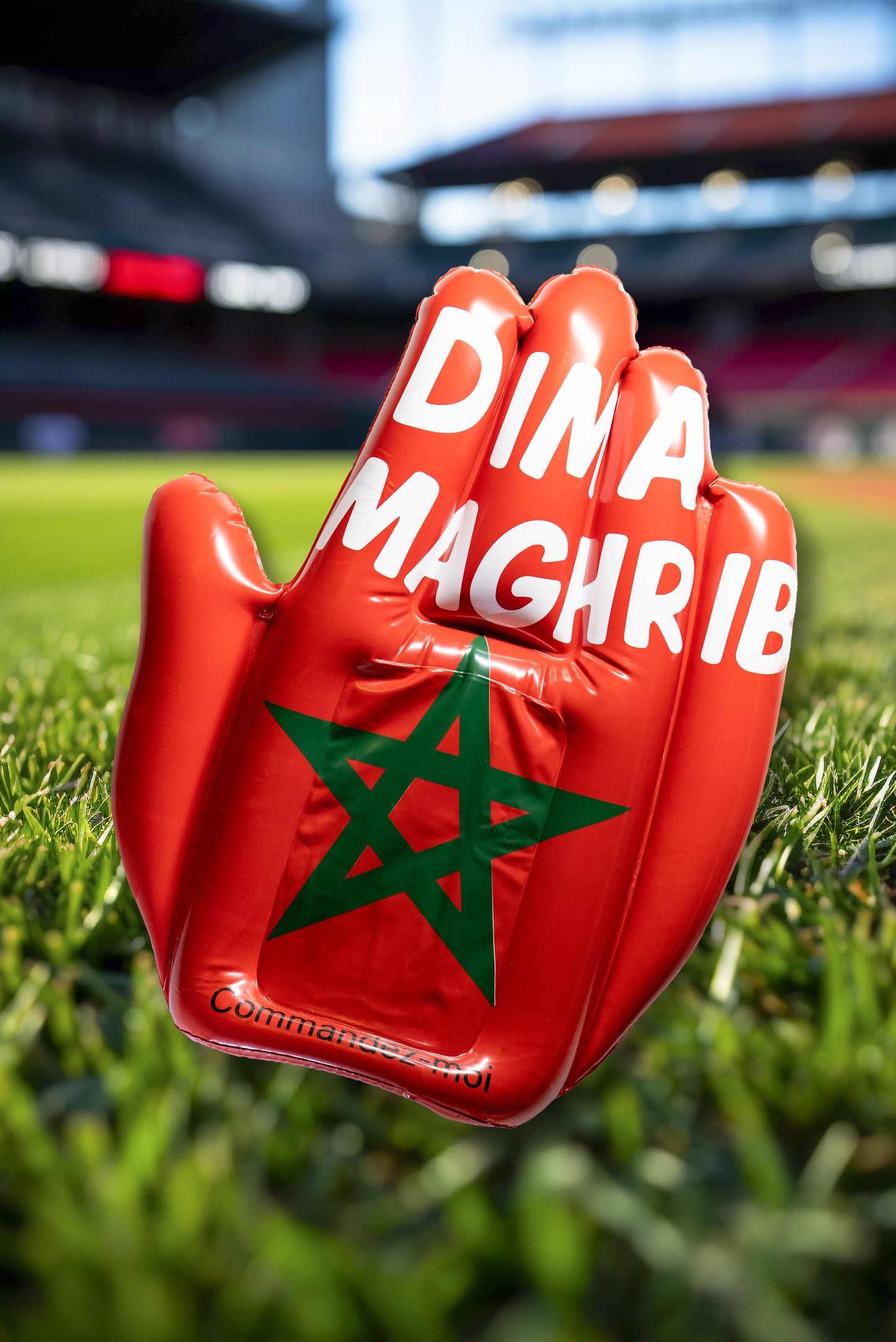 main gonflable drapeau maroc
